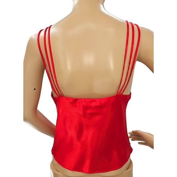 VTG Victorias Secret Lingerie Sz S 2 4 Red Teddy Lace Strappy Lined Sexy Elegant - Picture 8 of 13